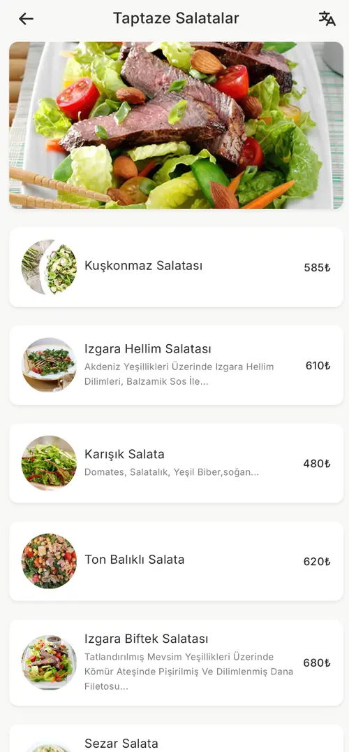 Klika QR Menu with a sleek interface